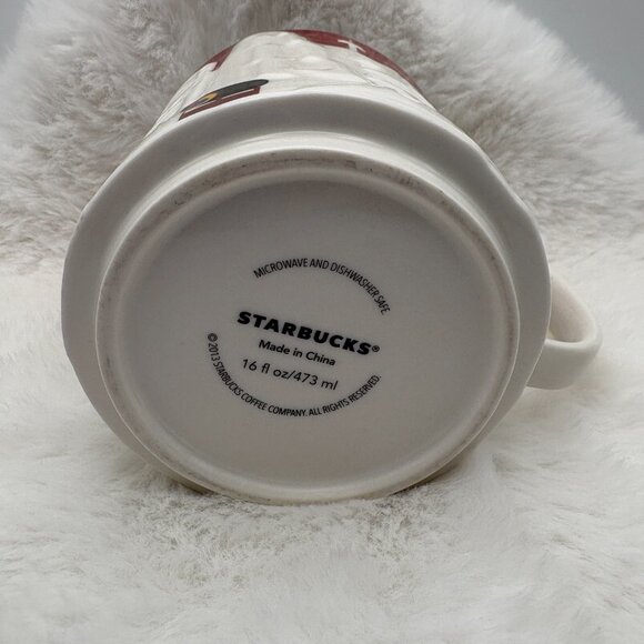 Starbucks Relief Mug SEOUL RED 2013 Christmas Holiday Coffee Mug (SKU: 278MI) - Picture 4 of 8